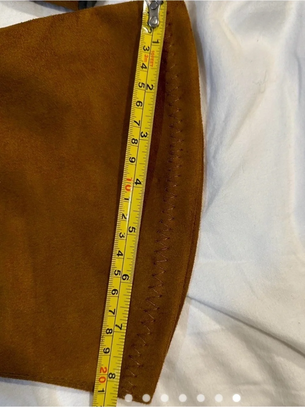 Over-the-Knee Pointed Toe Suede Boots in Cognac, size 8